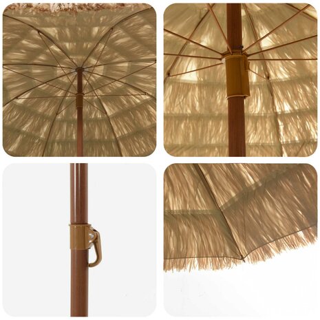Strandparasol Naturel 255 x 255 x 255 cm Polyester en staal 3