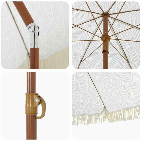 Strandparasol Grijs en Wit 160 x 160 x 196 cm 5