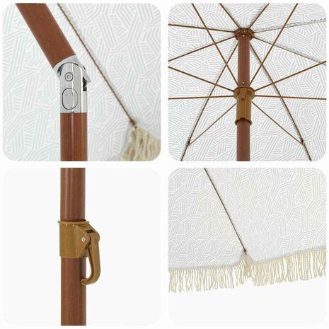 Strandparasol Grijs en Wit 205 x 205 x 210 cm 5
