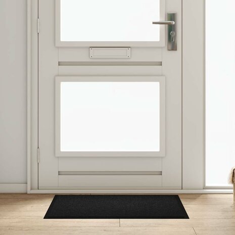 Deurmat Zwart 60 x 40 x 1.2 cm Teddy Stof 1
