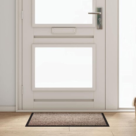 Deurmat Beige 60 x 40 x 1.2 cm Teddy Stof 1