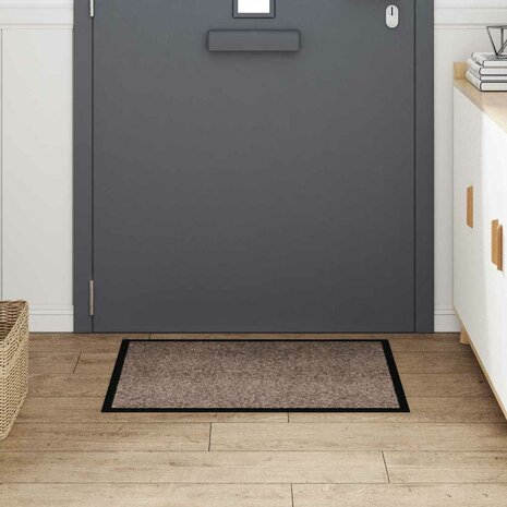 Deurmat Beige 60 x 40 x 1.2 cm Teddy Stof 3