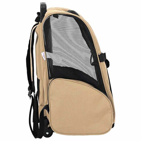 Huisdierentrolley 3-in-1 48x32x(57-106) cm oxford stof zandkleurig 4