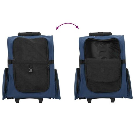 Huisdierentrolley 3-in-1 48x32x(57-106) cm oxford stof blauw 8