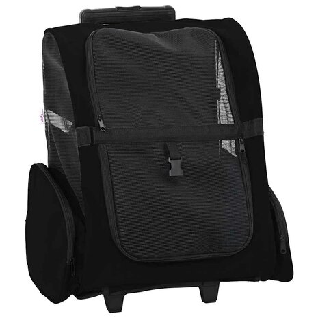 Huisdierentrolley 3-in-1 48x32x(57-106) cm oxford stof zwart 1