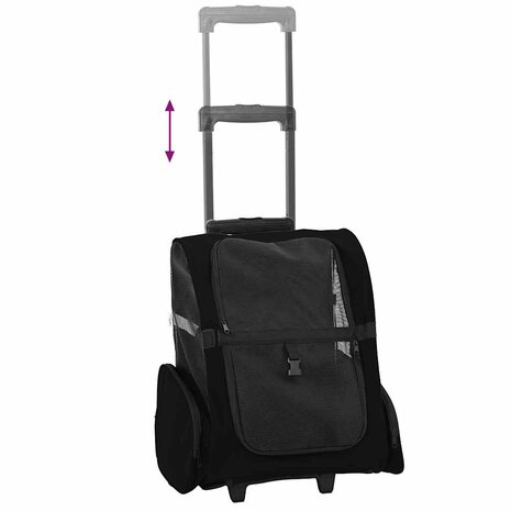 Huisdierentrolley 3-in-1 48x32x(57-106) cm oxford stof zwart 7
