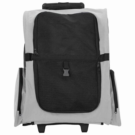 Huisdierentrolley 3-in-1 48x32x(57-106) cm oxford stof grijs 3