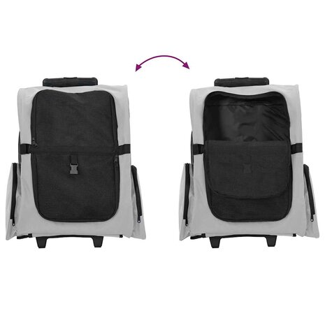 Huisdierentrolley 3-in-1 48x32x(57-106) cm oxford stof grijs 8