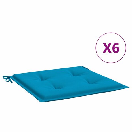 Tuinstoelkussens 6 st 50x50x4 cm oxford stof blauw 2