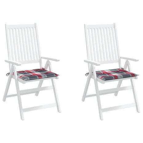 Tuinstoelkussens 2 st 50x50x4 cm oxford stof ruitpatroon rood 4