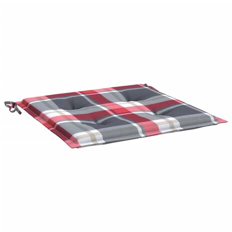 Tuinstoelkussens 2 st 50x50x4 cm oxford stof ruitpatroon rood 6