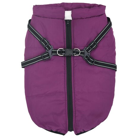 Hondenjas met harnas Paars L44 Fleece en polyester 2