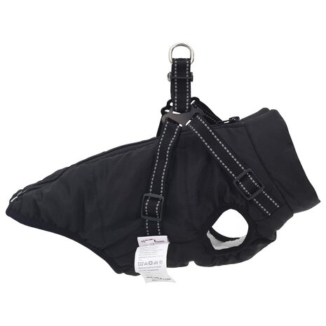 Hondenjas met harnas Zwart L36 Fleece en polyester 4