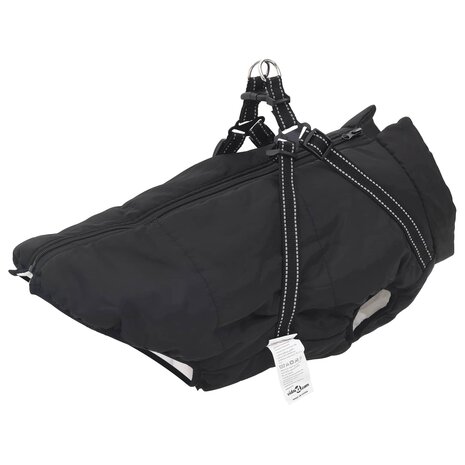 Hondenjas met harnas Zwart L48 Fleece en polyester 1