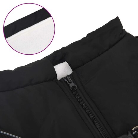 Hondenjas met harnas Zwart L48 Fleece en polyester 7