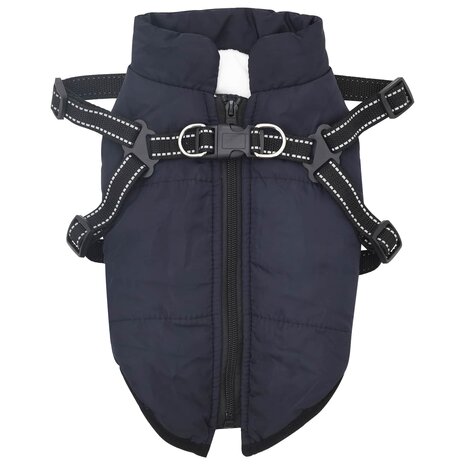 Hondenjas met harnas Marineblauw L32 Fleece en polyester 2