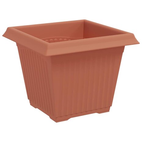 Vierkante Bloempot 6 pcs Baksteenrood 20 x 20 x 16 cm Kunststof 5