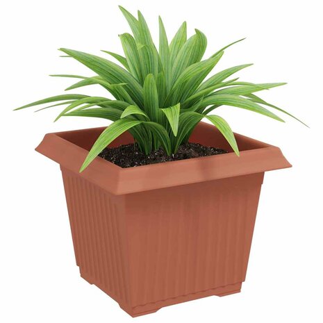 Vierkante Bloempot 6 pcs Baksteenrood 23 x 23 x 17,5 cm 3