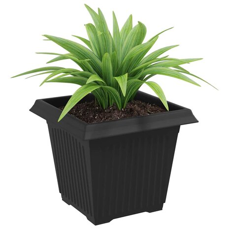 Vierkante Bloempot 6 pcs Zwart 20 x 20 x 16 cm Kunststof 3