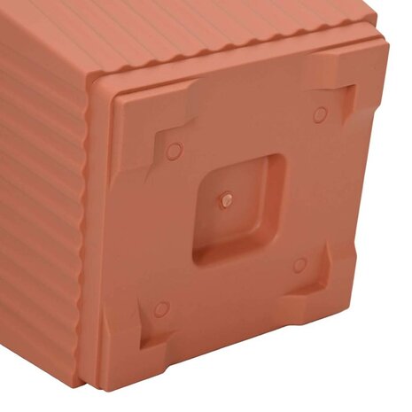 Vierkante Bloempot 24 pcs Baksteenrood 20 x 20 x 16 cm 9