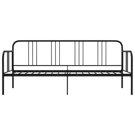 Slaapbank metaal zwart 90x200 cm 3