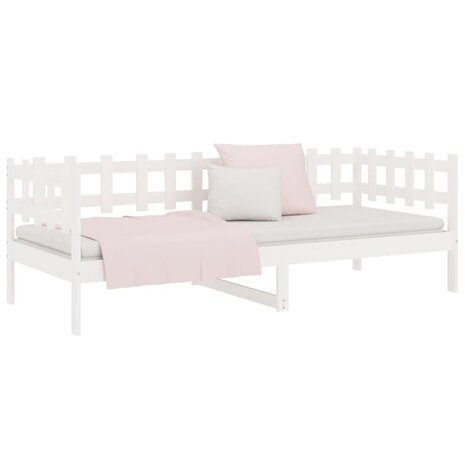 Slaapbank zonder matras 80x200 cm massief grenenhout wit 6