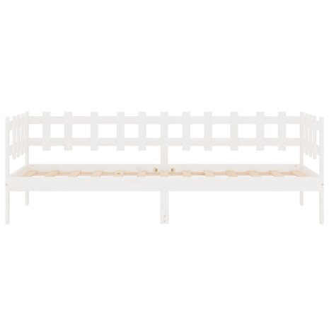 Slaapbank zonder matras 90x200 cm massief grenenhout wit 8