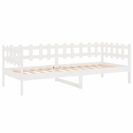 Slaapbank zonder matras 90x190 cm massief grenenhout wit 7