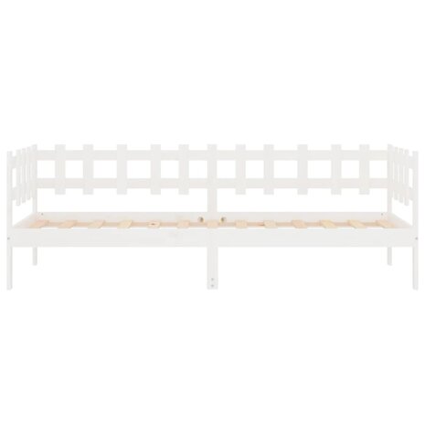 Slaapbank zonder matras 90x190 cm massief grenenhout wit 8