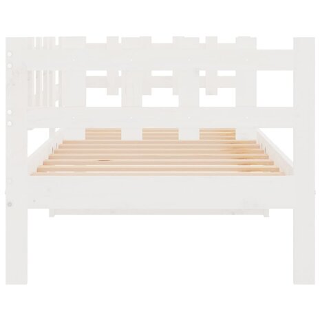 Slaapbank zonder matras 90x190 cm massief grenenhout wit 9