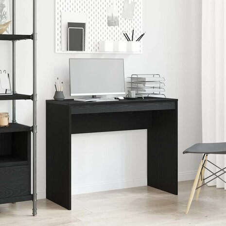Bureau Zwart Eiken 90x40x72 cm Bewerkt Hout 1