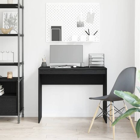 Bureau Zwart Eiken 90x40x72 cm Bewerkt Hout 3