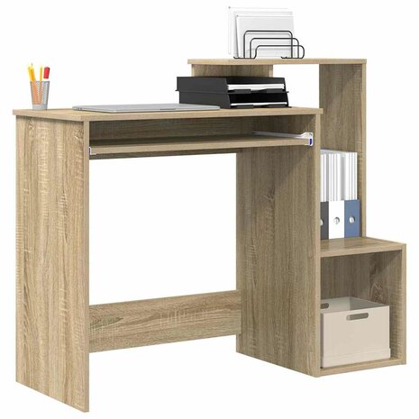 Bureau met lade Sonoma Eiken 106 x 41 x 88.5 cm Bewerkt hout 3