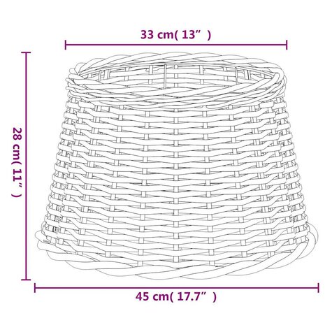 Lampenkap &Oslash;45x28 cm wicker wit 6
