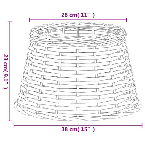 Lampenkap &Oslash;38x23 cm wicker bruin 6