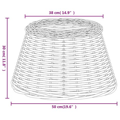 Lampenkap &Oslash;50x30 cm wicker bruin 6