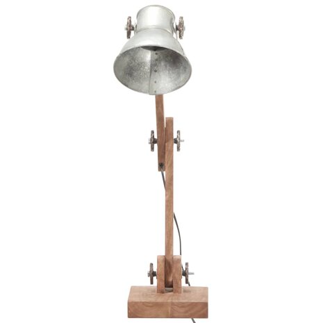 Bureaulamp industrieel rond E27 58x18x90 cm zilverkleurig 3