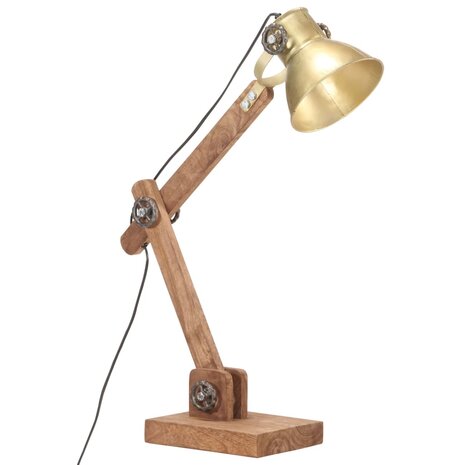 Bureaulamp industrieel rond E27 58x18x90 cm messingkleurig 2