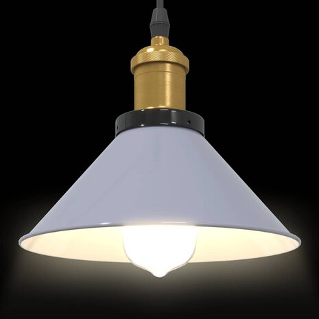 Hanglamp in hoogte verstelbaar E27 &Oslash;22 cm metaal glanzend grijs 6