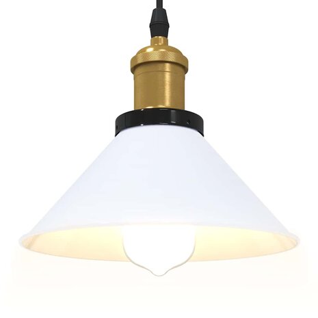 Hanglamp in hoogte verstelbaar E27 &Oslash;22 cm metaal glanzend wit 5