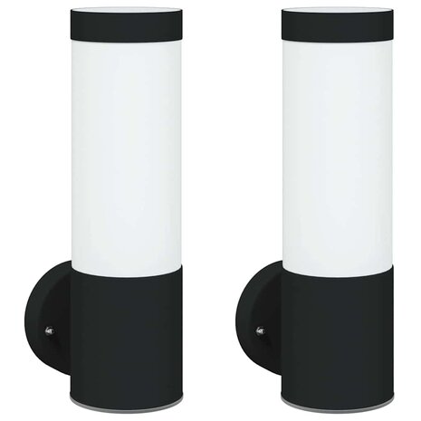 Buiten Wandlamp 2 pcs Zwart 12 x 8,5 x 27 cm 2