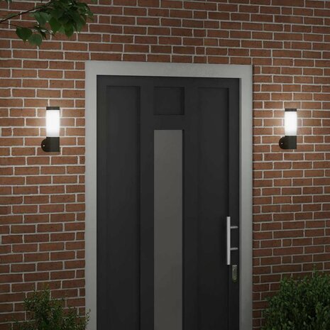 Buiten Wandlamp 2 pcs Zwart 12 x 8,5 x 27 cm 3