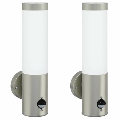 Buiten Wandlamp 2 pcs Zilver 12 x 8,5 x 29 cm 2