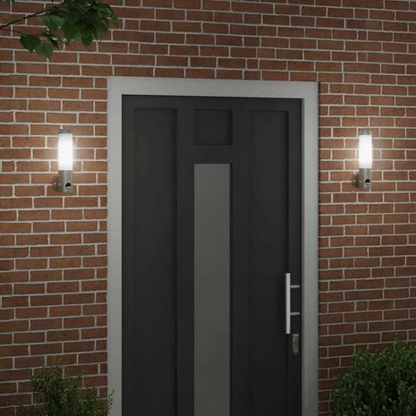 Buiten Wandlamp 2 pcs Zilver 12 x 8,5 x 29 cm 3