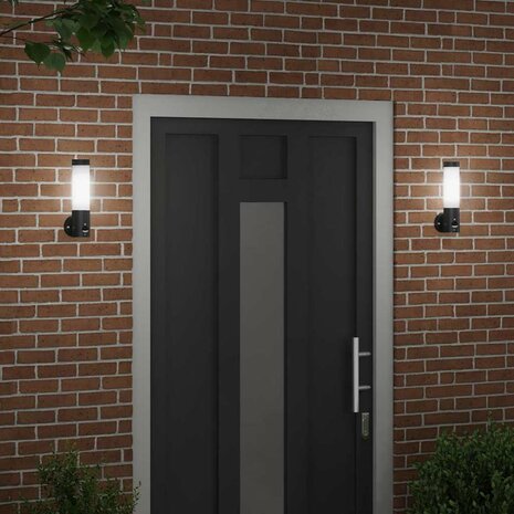 Buiten Wandlamp 2 pcs Zwart 12 x 8,5 x 29 cm 3