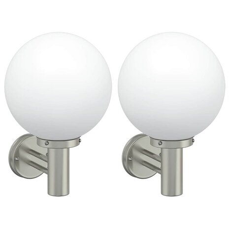 Buiten Wandlamp 2 pcs Zilver 28 x 25 x 38 cm 2