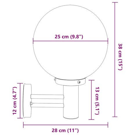 Buiten Wandlamp 2 pcs Zilver 28 x 25 x 38 cm 9