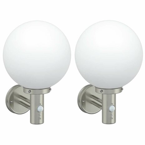 Buiten Wandlamp 2 pcs Zilver 28 x 25 x 38 cm 1