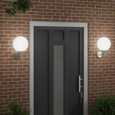 Buiten Wandlamp 2 pcs Zilver 28 x 25 x 38 cm 2