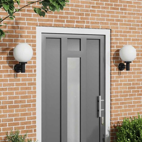 Buiten Wandlamp 2 pcs Zwart 28 x 25 x 38 cm 1